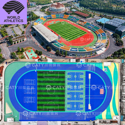 IAAF 인증을 받은 육상 트랙 설치 학교용 EPDM 곡물 재료 스포츠 시설 조경