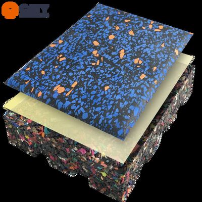 체육관 바닥재 및 상업용 피트니스 공간을 위한 컬러 플렉이 있는 고성능 프리미엄 고무 타일