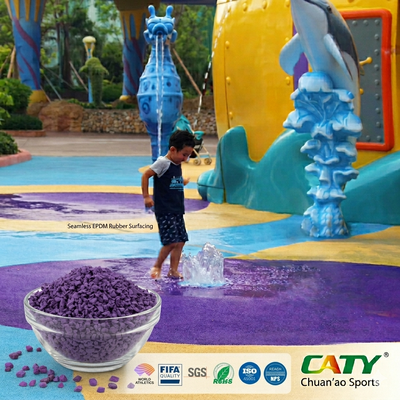 1-3MM 20% Wet Pour EPDM 고무 바닥 꿰매지 않는 안전 어린이 놀이터 워터 파크용 고무 바닥 어린이 놀이터